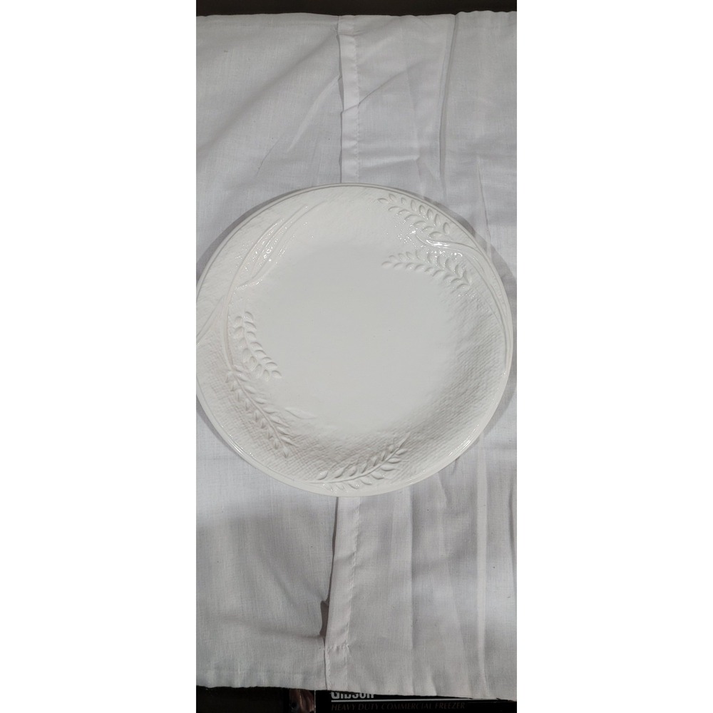 Pier 1 ~ HARVEST WHEAT Salad Plate White Embossed Wheat ~ EUC